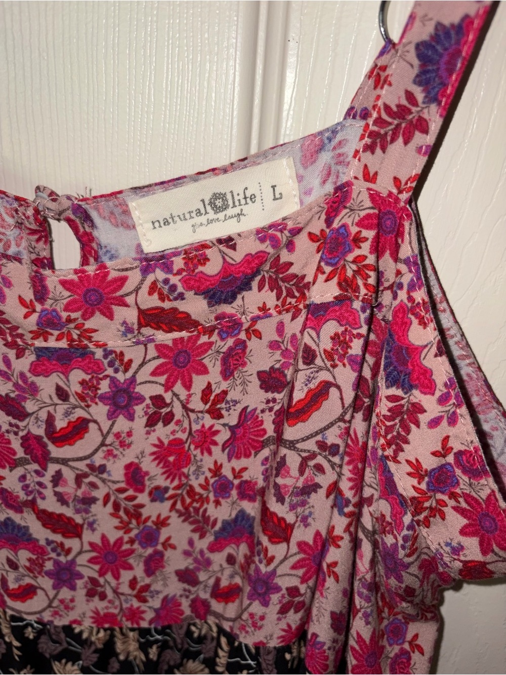 NATURAL LIFE Pink and Black Floral Maxi Dress - Picture 3 of 10